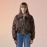 Crop Neck Buckle Suede Jumper Mustang