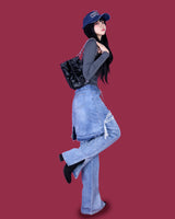 レイヤードスカートデニムパンツ / layered skirt denim pants