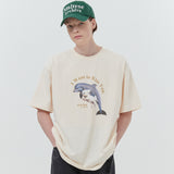 パピードルフィンジャンピングTシャツ/Puppy dolphin jumping half sleeve tshirt overfit