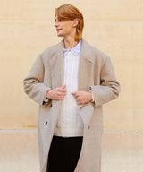 ウールブレンドオーバーサイズロングコート/RCH wool blended oversized long coat gray