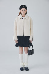 ビーガンレザーラインファージャケット / Vegan Leather Line Fur Jacket