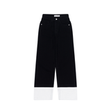 セミワイドフィットデニムパンツ/SEMI WIDE FIT BLACK+WHITE DENIM PANTS [17723]