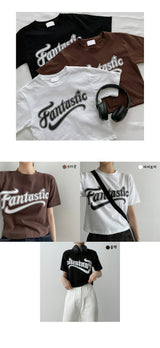スティッククロップド半袖Tシャツ / Stick cropped short-sleeved T-shirt