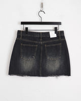 Poltz y2k pleated mini denim skirt