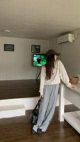 ワイドラインバンディングパンツ