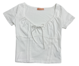 ボビーシャーリングリボン半袖Tシャツ / Bobby Shirring Ribbon Short-Sleeved T-Shirt