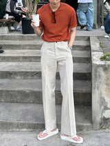 ロエミニマルリネンラウンド半袖ニット/Roe Minimal Short-Sleeved Linen Round Knitwear (9 colors)