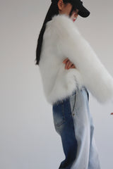 ホワイトファージャケット/white fur jacket