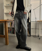 レッドドライデニムパンツ/Red dray denim