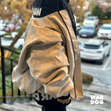 Faux Leather Military Bomber Jacket