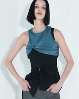 チェーンリンクレイヤードトップ / Chain Link Layered Top _ Teal