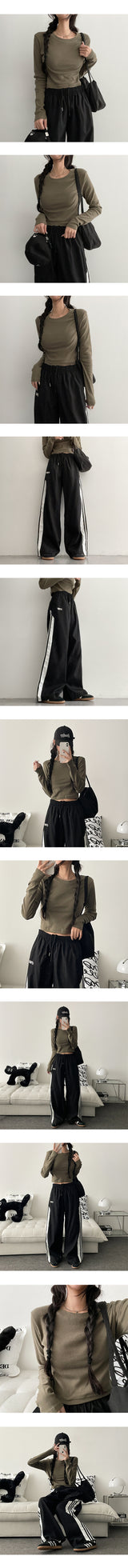 Lar Banding Track Line Wide Pants