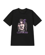 ブラックエンジェルハーフTシャツ / black angel half t-shirt (4497368580214)