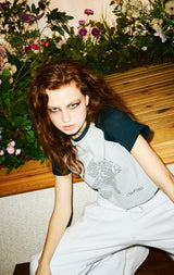 ローズ ラグラン クロップ T / CHARMS ROSE RAGLAN CROP T BL