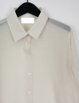 ダスティーシースルーラッフルシャツ / Dusty See-through Ruffle Shirt (3color)
