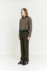 Double Vent Shirt brown (6683680342134)