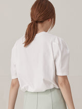 Curved short sleeve tee - White (6671615590518)