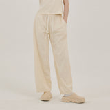 モーメントクールコットンニードルワークワイドパンツ / moment coolcotton needlework wide pants (cream)