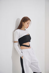 アンフットスリットクロップTシャツ/Unfooted Slit Crop Tee(9189)