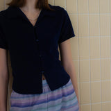 フィッティドテリーシャツ / FITTED TERRY SHIRT_NAVY