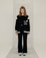 M PATCH VARSITY CARDIGAN BLACK (6691449143414)
