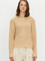 シアーリブニット / Sheer ribbed knit - Ecru