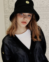 WAFFLE FISHNET CARDIGAN BLACK (6691444424822)