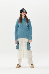 [FREE GIFT]キルシー ミドル チェリー フーディー プルーオーバー パーカー / MIDDLE CHERRY PATCHWORK HOODY KA [GREEN BLUE] (6592888078454)