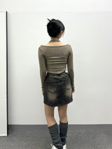Halter-Neck Shirring Crop T