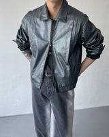 イーノックスクエアウィンクルレザージャケット / ENOC Square Winkle Leather Jacket (2 colors)