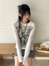 リージェントリボンスマッジング長袖Tシャツ