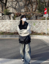 ビンテージワイドフェーディングデニムパンツ / vintage medium-blue wide fading denim pants