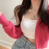 ビビッドカラークロップカーディガン