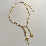 クロスコイン2WAYボールドショートロングネックレス / soe Cross Coin Two Way Bold Short Long Necklace