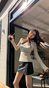 High-end bow knit top