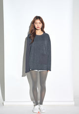 KNIT X TERRY COMBINATION POCKET TEE (Charcoal) / コンビネーションポケットTシャツ