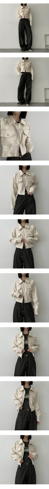 エンボッスドポケット2wayカラージャケット / embossed pocket two-way collar jacket