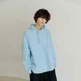 コットンフードアノラック / unisex cotton hood anorak sky blue