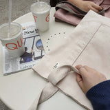 Corduroy simple line bag - ivory