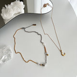 fx Stainless Steel Titanium Combination Mix Ball Heart Kitch Unique y2k Hip Necklace