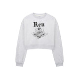 RENクロップスウェットシャツ/0 9 Ren crop sweatshirt - LIGHT GREY