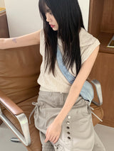 ミモレ丈 スリット ポケット リボン ミディアムスカート