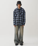 CHECK SHIRT HOODIE (BLUE)