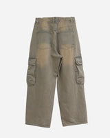 Mud Washing Cargo Denim Pants