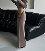 unbalanced twisted maxi long skirt