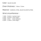 ブラック ライン カーブ チェーンブレスレット / [BLESSEDBULLET]black line CURVE chain bracele_10mm/13mm