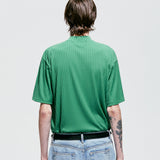 2ウェイリブモックネックTシャツ / 2way rib mock neck t-shirt green