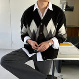 LMN Even Mohair Argyle Cardigan (3 colors)