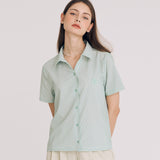 シアサッカーストライプシャツ / SEERSUCKER STRIPE SHIRT(GREEN)