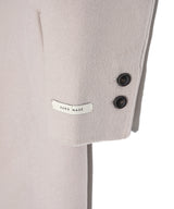 Hidden button overfit wool handmade coat_ivory